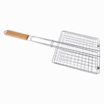 Suport carne pentru gratar KLUGMEISTER KY049, din otel, cu maner de lemn - In lucru