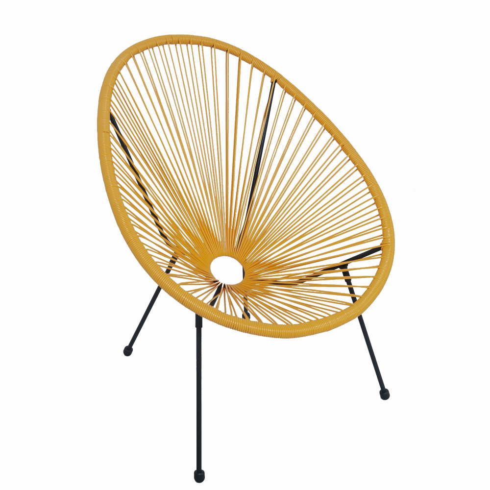 Scaun terasa MESTERINO JFC038-O 72x74x86 cm, structura din otel, sezut din ratan, culoare portocalie - Mobilier de gradina