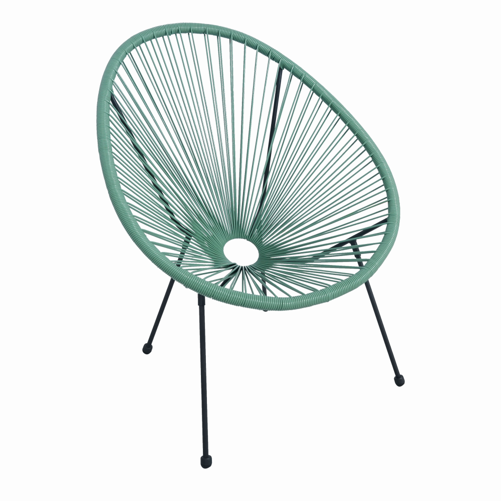 Scaun terasa MESTERINO JFC038-G 72x74x86 cm, structura din otel, sezut din ratan, culoare verde - Mobilier de gradina