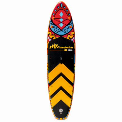 Set placa gonflabila Stand Up Paddle Mesterino Aqua SUP083, 320x81x15cm, geantă de transport, vasla, pompa, scaun, lesa, kit de reparatii, design Tribal - Articole sportive