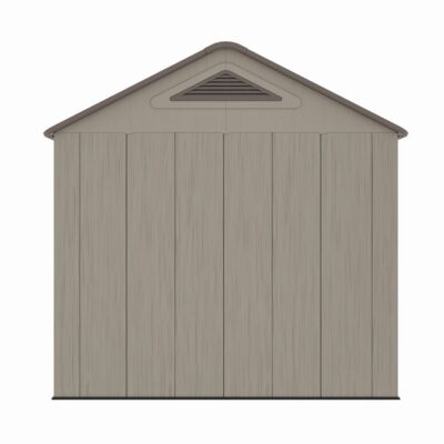 Casuta / magazie de gradina din polietilena HDPE MESTERINO PLATO-A, usi si acoperis maro, pereti gri antracit, 250x180x242 cm, cu podea din plastic HDPE, cinci carlige si doua polite CADOU - SimpleTools