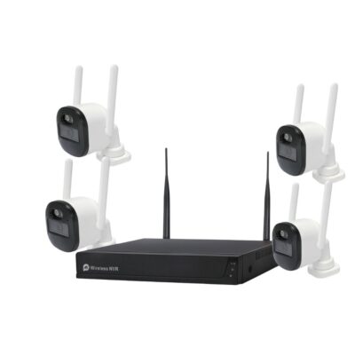 Sistem performant de supraveghere video ANNKE N58WHD+DM*4, NVR 4 canale WiFi, 4 camere interior/exterior 5MP, Ultra HD/2k+, vedere nocturna IR, rezistent la intemperii