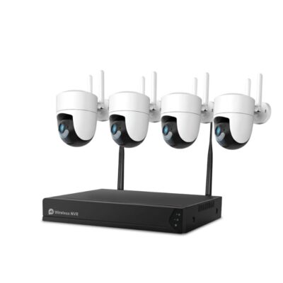 Sistem performant de supraveghere video ANNKE N58WHD+141DN*4, NVR 4 canale WiFi, 4 camere interior/exterior 3MP, Full HD, vedere nocturna IR, rezistent la intemperii