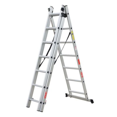 Scara combinata din aluminiu 3X7 trepte MESTERINO TOOLS MTJL207-3X7, 4.25 metri, greutate maxima 150 kg