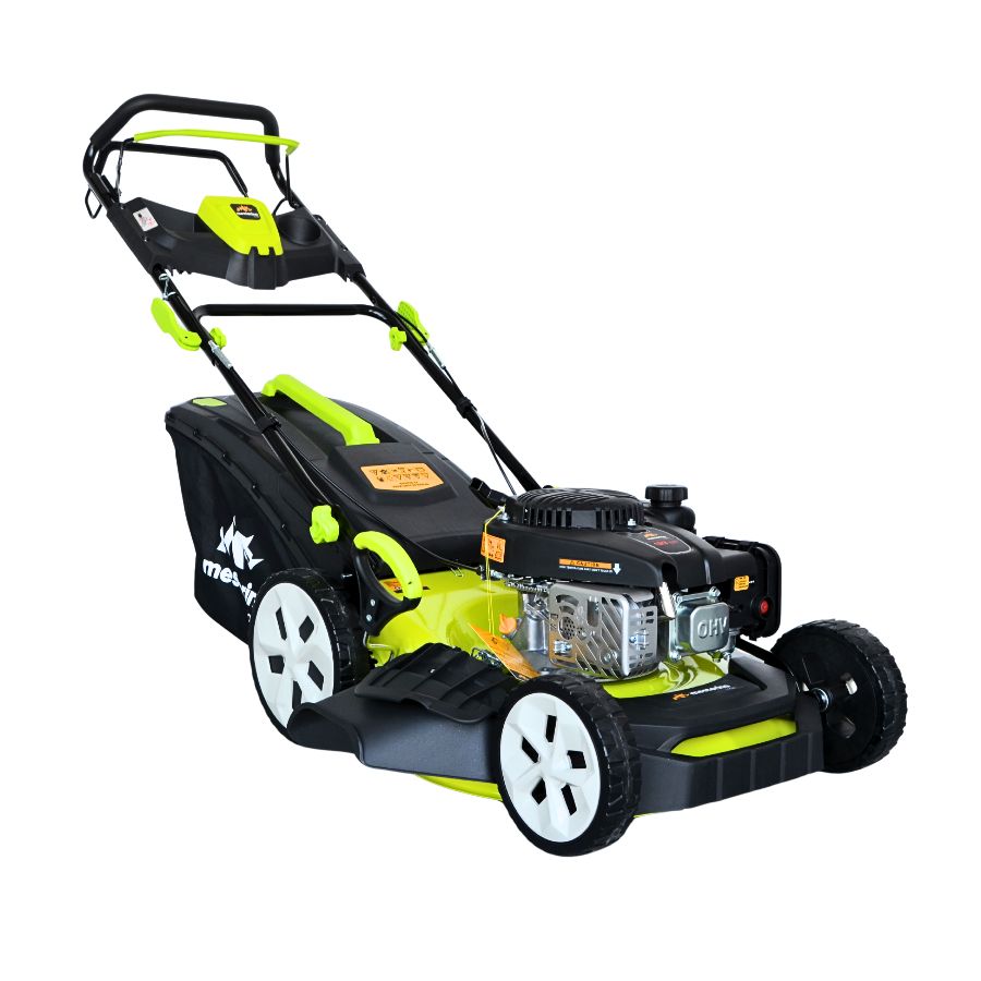Masina tuns iarba/gazon autopropulsata MESTERINO BJXPM46-139, motor LONCIN 4 timpi, 3.3 cai, sasiu metal, latime taiere 46 cm, 8 nivele de taiere, sac colector 60 litri, evacuare lateral si mulcire - Masini tuns iarba