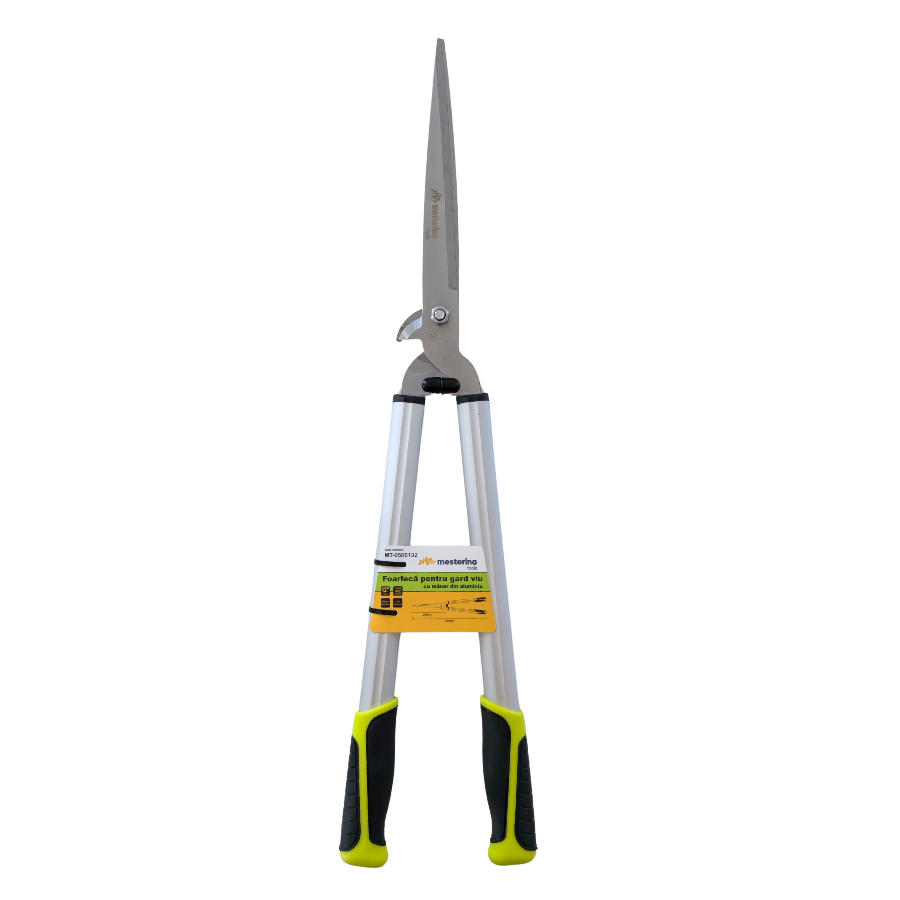 Foarfeca manuala pentru tuns gard viu MESTERINO TOOLS MT-0580132, lungime lame 30.5 cm, maner de aluminiu si cutite cromate - Accesorii casa si gradina