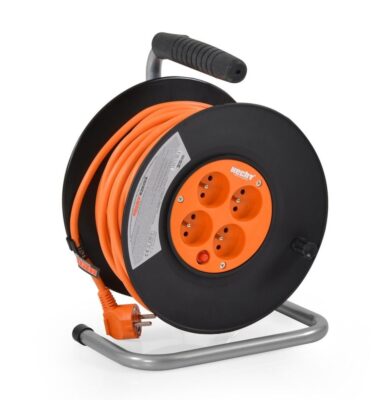420153 - Cablu prelungitor 20m, rolă pe tambur cu 4 prize