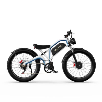 Bicicleta electrica DUOTTS N26, 2x750 W Alb-Albastru - SimpleTools