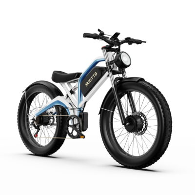 Bicicleta electrica DUOTTS N26, 2x750 W Alb-Albastru - SimpleTools