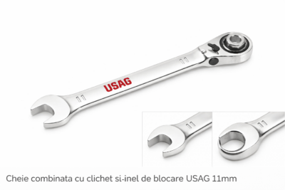 Cheie combinata cu clichet si inel de blocare, 11 mm USAG - SimpleTools