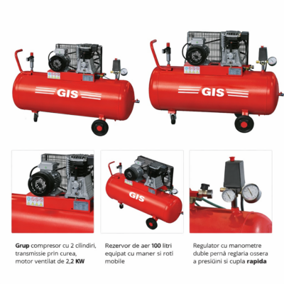 Compresor aer, piston GS17E/100/320/CAR/M, GIS AIR COMPRESSORS - SimpleTools