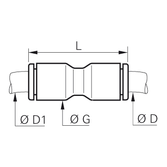 CUPLA RAPIDA DREAPTA PUSH-IN 6MM-6MM - Racorduri push-in si furtunuri