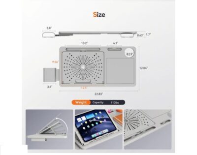 Suport Masa Laptop - pentru scaun ergonomic - Newtral Gri - Multimedia & Office