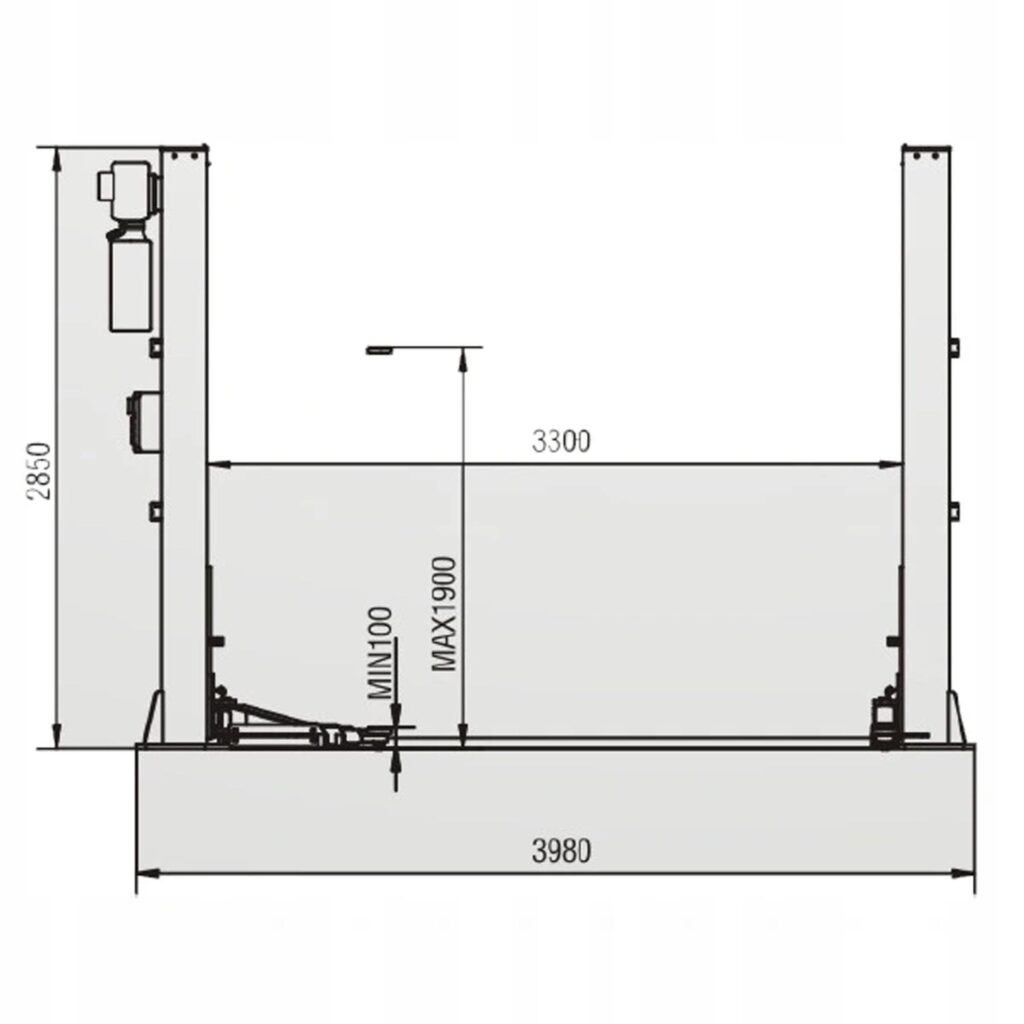 Elevator cu doua coloane electrohidraulic, 5.5 tone, NORTEC PRO - Elevatoare