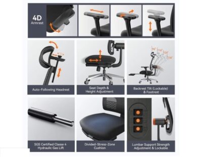 Scaun Ergonomic Newtral MagicH-BPro - Negru - SimpleTools