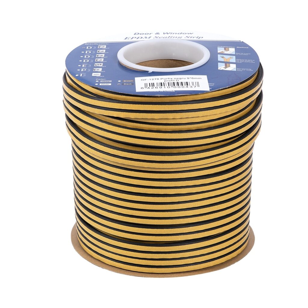 Banda Etansare Purfix 9*6MM profil D NEGRU - Bucatarie si Baie