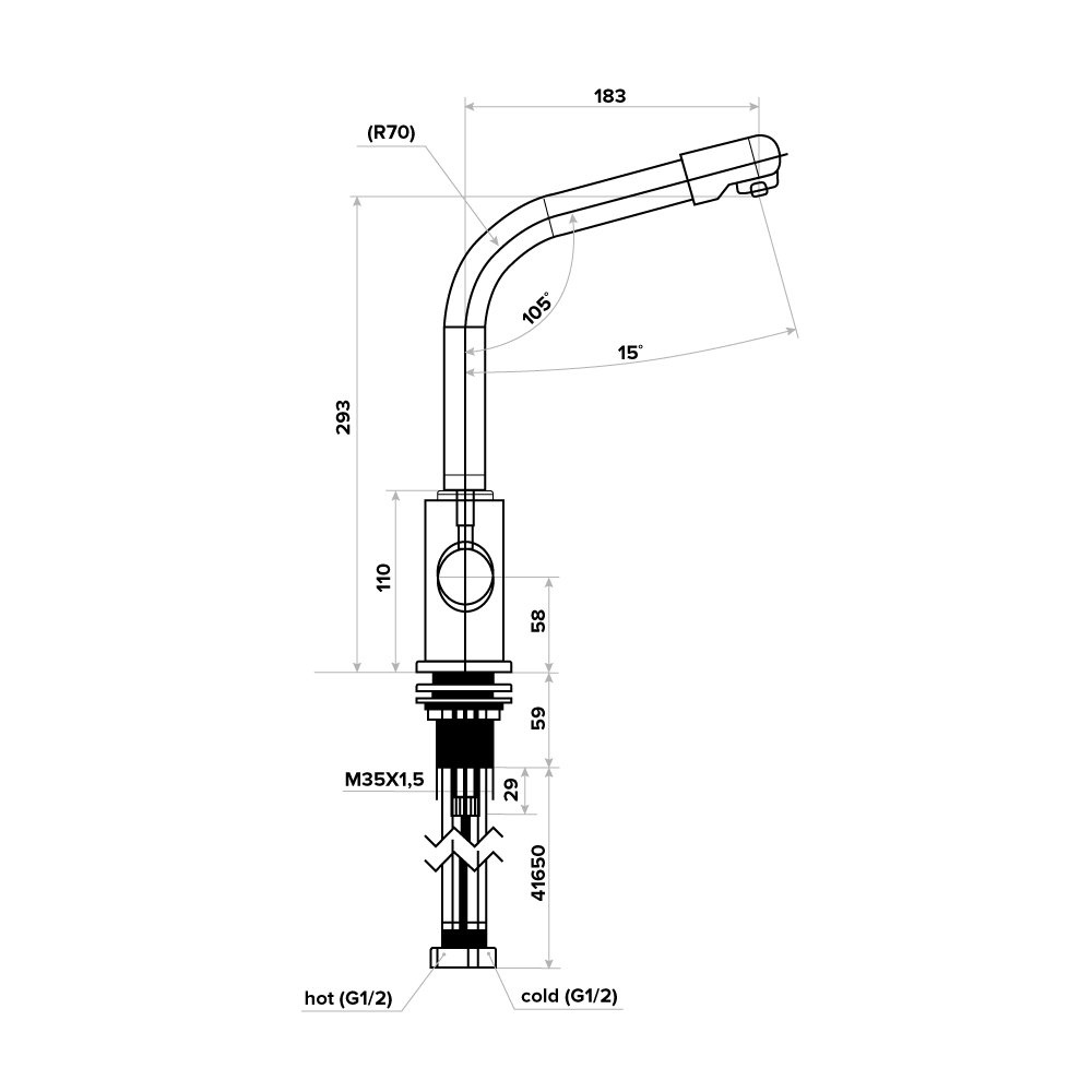 Baterie pentru chiuveta 3 in 1 C126 - Bucatarie si Baie