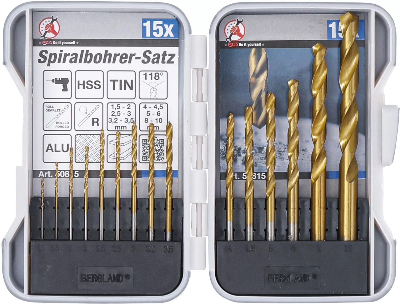 BGS 50815 Set burghie spiralate HSS titan-nitrurat 1, 5 – 10 mm, 15 piese – SimpleTools BGS 50815 Set burghie spiralate HSS titan-nitrurat 1, 5 - 10 mm, 15 piese - SimpleTools