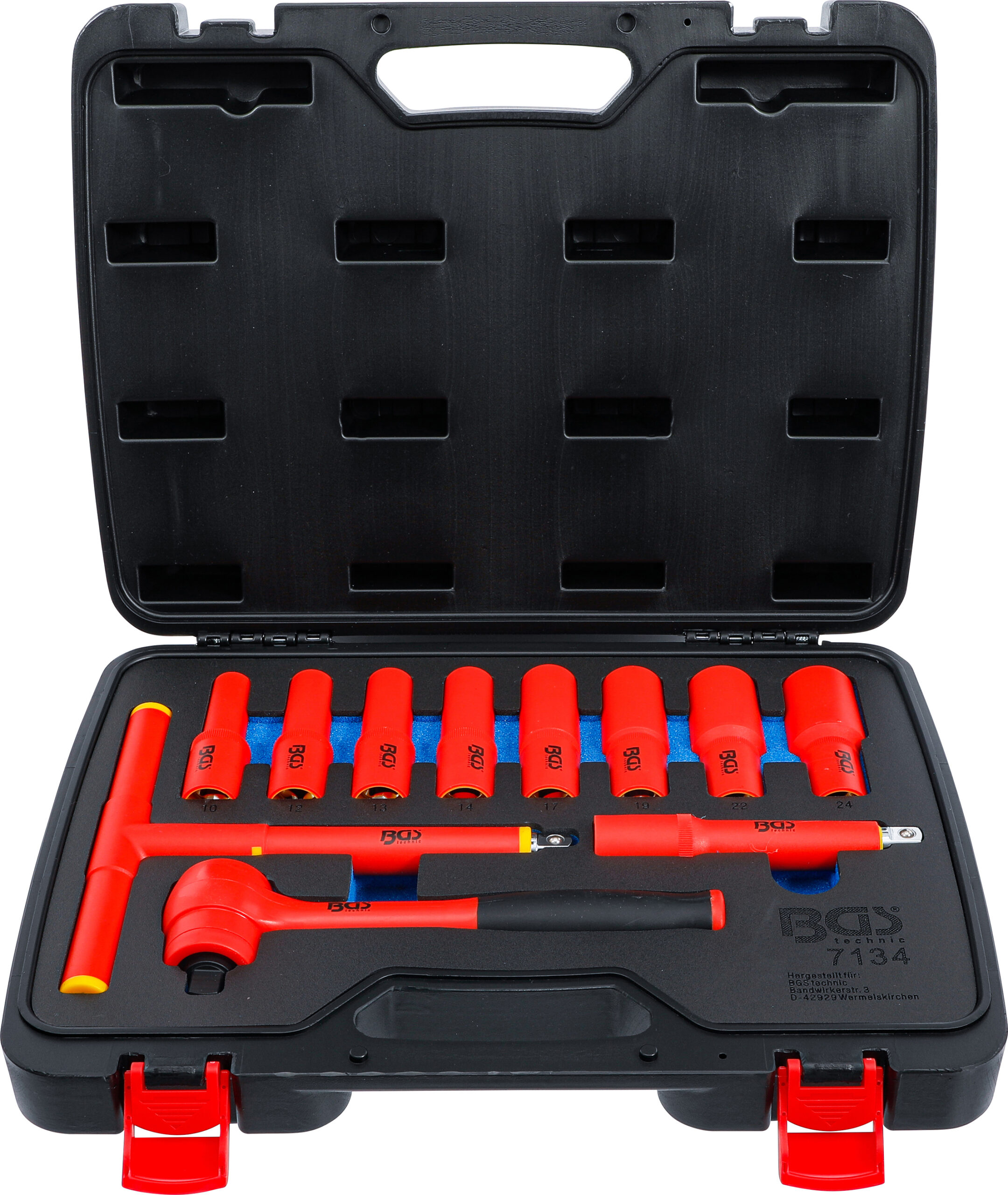 BGS 7134 Set chei tubulare 10 – 24 mm cu izolatie VDE, antrenare 12, 5 mm (1/2″), 11 piese – SimpleTools BGS 7134 Set chei tubulare 10 - 24 mm cu izolatie VDE, antrenare 12, 5 mm (1/2"), 11 piese - SimpleTools