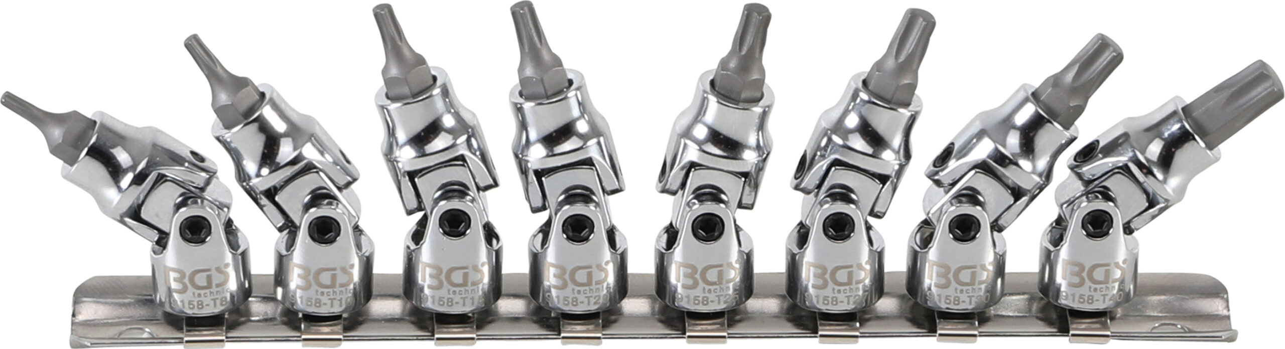 BGS 9158 Set biti Torx T8 – T40, cu articulatie cardanica, antrenare cu tubulara 1/4″, 8 piese – SimpleTools BGS 9158 Set biti Torx T8 - T40, cu articulatie cardanica, antrenare cu tubulara 1/4", 8 piese - SimpleTools