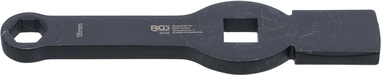 Cheie inelara de impact, 6 colţuri, cu 2 suprafeţe de impact, 18 mm, BGS 35348 – SimpleTools Cheie inelara de impact, 6 colţuri, cu 2 suprafeţe de impact, 18 mm, BGS 35348 - SimpleTools