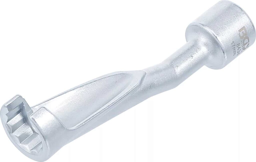 Cheie speciala pentru conducte de alimentare, BMW, Opel 2.5TD si Mercedes, 17 mm, antrenare 12.5 mm (1/2"), BGS 8434 - Scule conducte