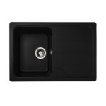Chiuvetă din compozit de granit pentru bucătărie ELEFANT PREMIUM 7850 VERONA Negru 775 x 495 mm - In lucru