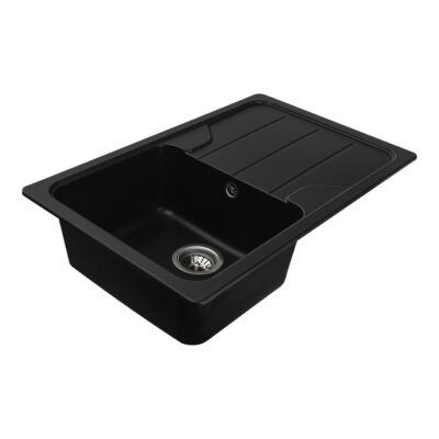Chiuvetă din compozit de granit pentru bucătărie ELEFANT PREMIUM 7850 VERONA Negru 775 x 495 mm - In lucru