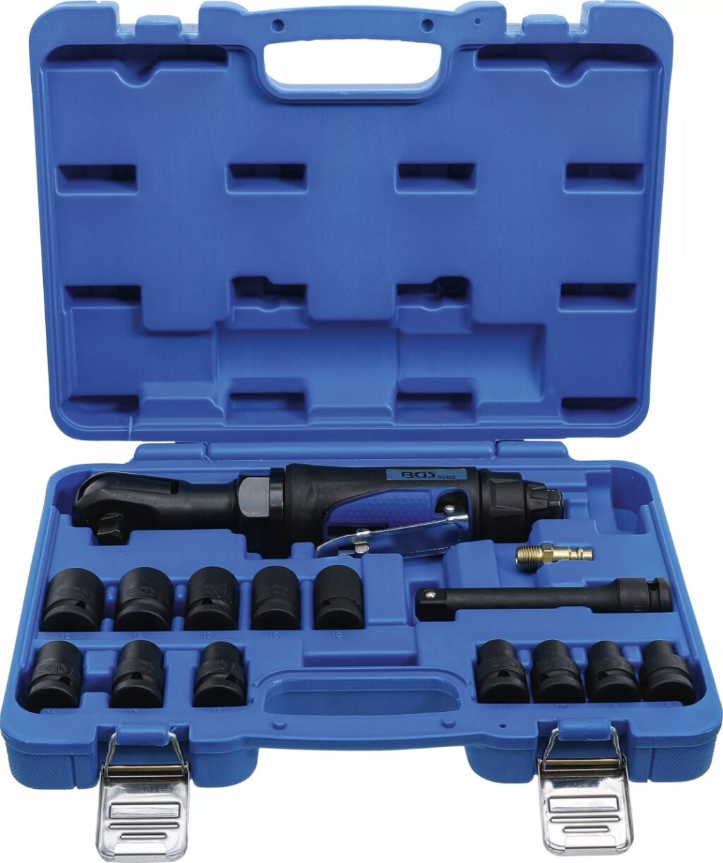 Clichet pneumatic cu tubulare de impact, antrenare 12, 5 mm (1/2"), capacitate max. 102 Nm, 14 piese, BGS 70192 - Pistoale de impact si clicheti