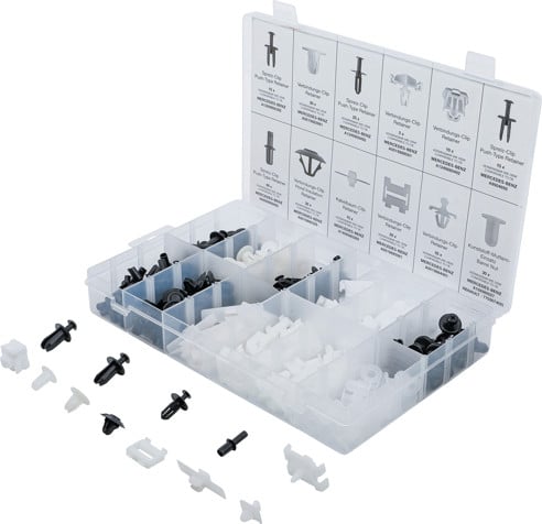 Clipsuri pentru tapiterie Mercedes-Benz, 270 piese, BGS 9043 – SimpleTools Clipsuri pentru tapiterie Mercedes-Benz, 270 piese, BGS 9043 - SimpleTools