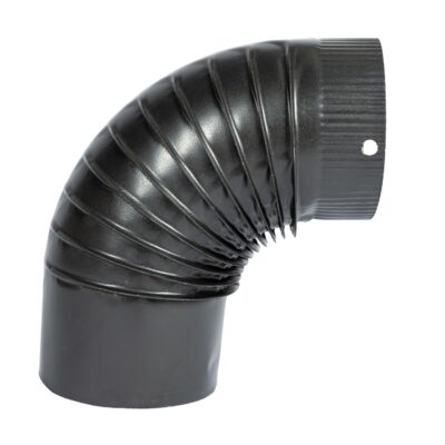Cot pentru soba pe lemne, 90˚, 130mm, Gri mat - SimpleTools