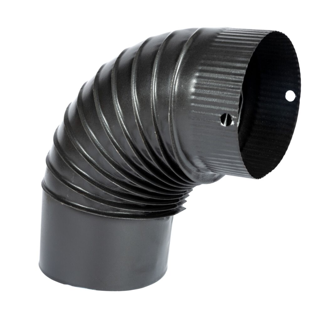 Cot pentru soba pe lemne, 90˚, 130mm, Gri mat - Accesorii diverse