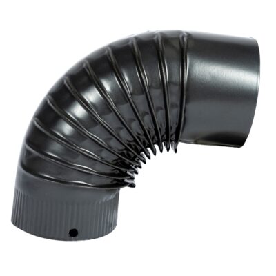 Cot pentru soba pe lemne, 90˚, 150mm, Gri mat - SimpleTools