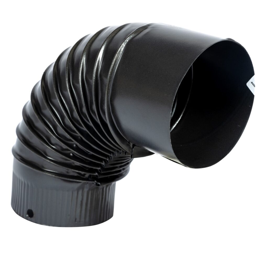 Cot pentru soba pe lemne, 90˚, 150mm, Gri mat - Accesorii diverse