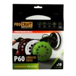 Disc abraziv pentru slefuitor cu excentric KB225.60 PROCRAFT (Set 10 buc) Diametru: 225 mm Granulatie: P60 - In lucru