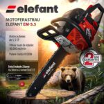 Drujba pe benzina ELEFANT EM-5.5, 10000 rot / min, 5,5 CP - In lucru