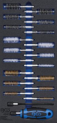 Echipare pentru dulap 1/3,set perii diverse, 20 bucati, BGS 4043