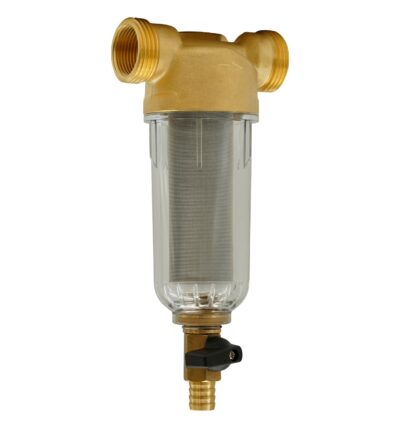 F-PF-B01 Filtru apă cu purjare din alamă cu sită inox FLOW - In lucru