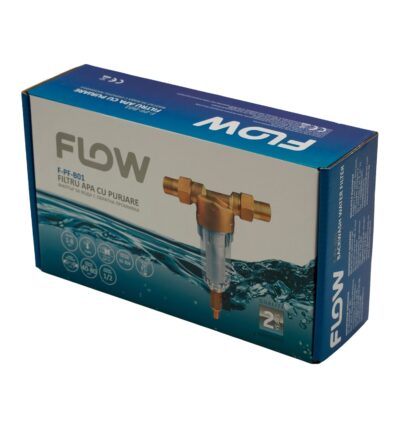 F-PF-B01 Filtru apă cu purjare din alamă cu sită inox FLOW - In lucru