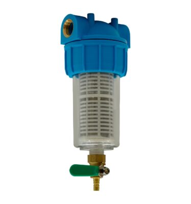 F-PF-P01 Filtru apă cu purjare din plastic cu sită inox FLOW
