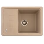 FCB-6143SS/1T, Chiuveta de bucatarie din granit cu o cuva si scurgator, seria SLIM, Sahara, 615x430x200 mm, FLOW - In lucru