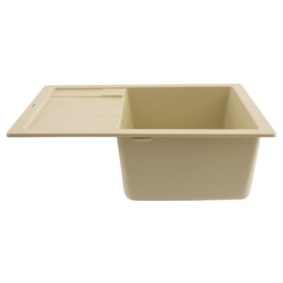 FCB-6449AI/1T, Chiuveta de bucatarie din granit cu o cuva si scurgator, seria ANILA, Ivory, 645x495x200 mm, FLOW - In lucru