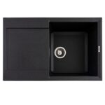 FCB-7849HG/1T, Chiuveta de bucatarie din granit cu o cuva si scurgator, seria HORIZON, Graphite, 780x495x230 mm, FLOW - In lucru
