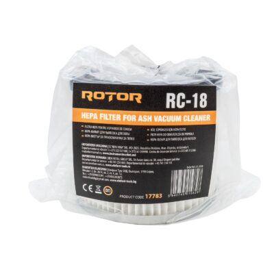 Filtru HEPA pentru aspirator de cenusa ROTOR RC-18 - In lucru