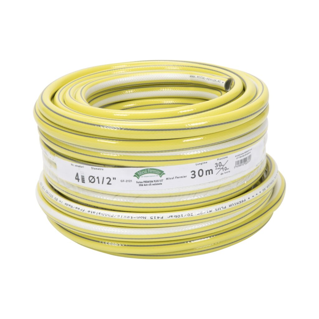 Furtun PREMIUM PLUS 1/2" 30m 4straturi clasa 5 rezistenta - Unelte de irigat