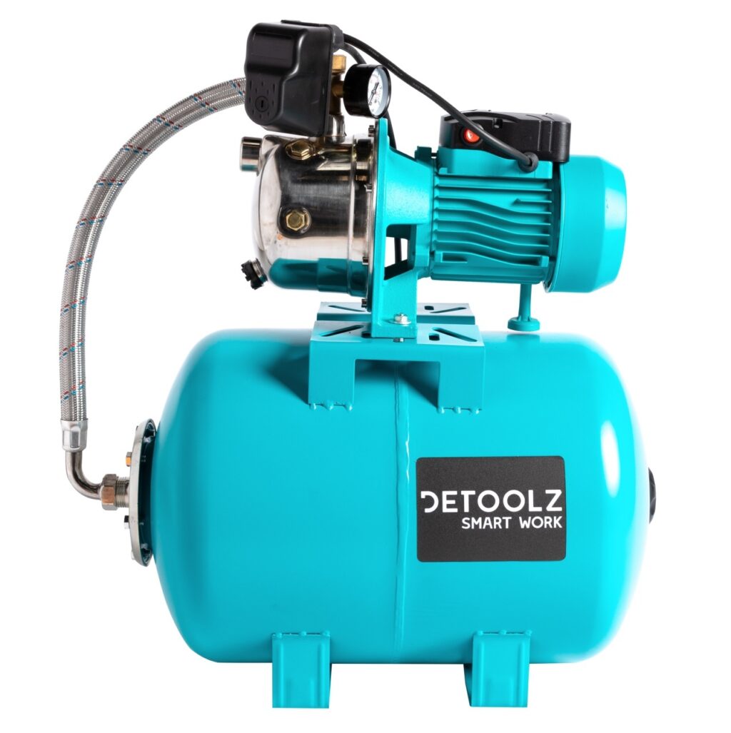 Hidrofor Detoolz 0.75 kW, debit 3300l/h, inaltime de pompare 45m, carcasa pompa inox, volum butelie 50 litri - Hidrofoare