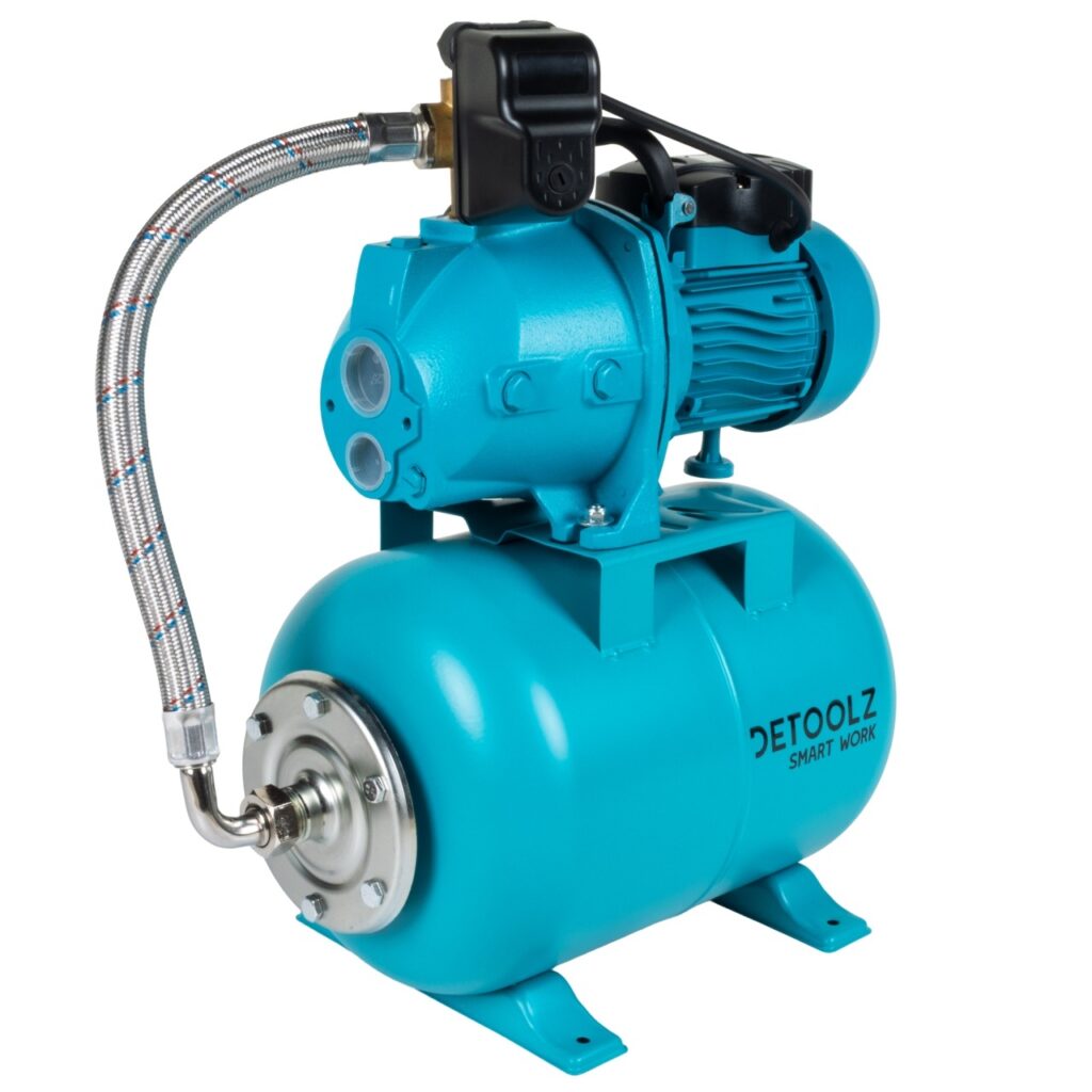 Hidrofor Detoolz 0.9 kW, debit maxim 2280l/h, inaltime maxima de pompare 40m, corp pompa fonta, butelie 24L, ejector - Hidrofoare