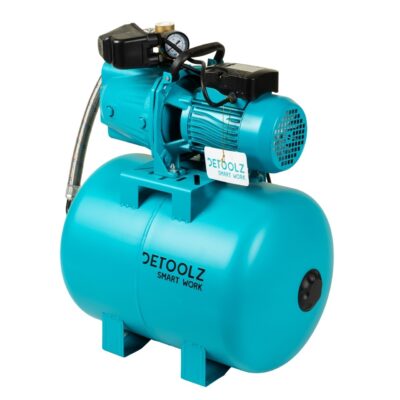 Hidrofor Detoolz 0.9 kW, debit maxim 3300l/h, inaltime maxima pompare 45m, corp pompa fonta, butelie 50L - In lucru