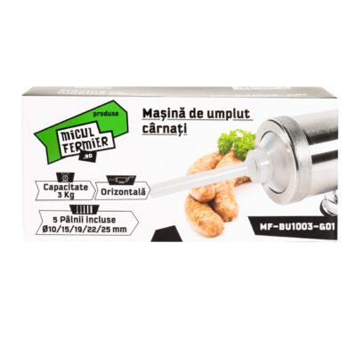 Masina de carnati Micul Fermier, 3 kg, orizontala cu 5 palnii - Masini umplut carnati