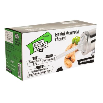 Masina de carnati Micul Fermier, 3 kg, orizontala cu 5 palnii - Masini umplut carnati